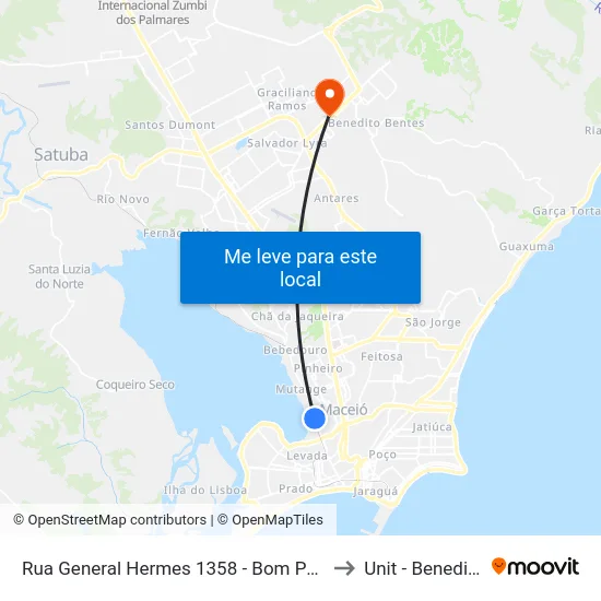 Rua General Hermes 1358 - Bom Parto Maceió - Al Brasil to Unit - Benedito Bentes map