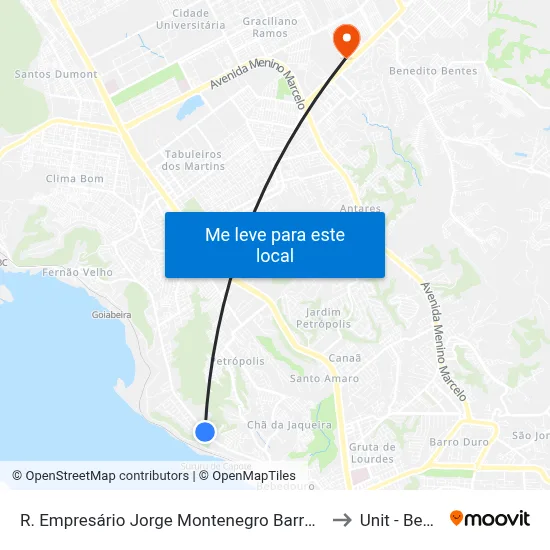 R. Empresário Jorge Montenegro Barros 399-481 - Santa Amelia Maceió - Al Brasil to Unit - Benedito Bentes map