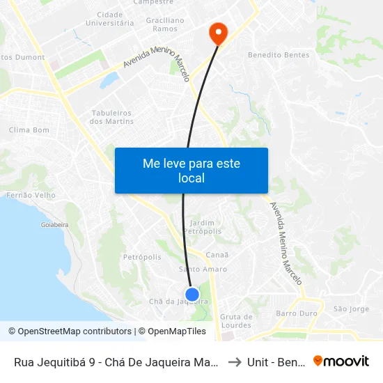 Rua Jequitibá 9 - Chá De Jaqueira Maceió - Al República Federativa Do Brasil to Unit - Benedito Bentes map