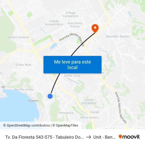 Tv. Da Floresta 543-575 - Tabuleiro Do Martins Maceió - Al 57060-080 Brasil to Unit - Benedito Bentes map