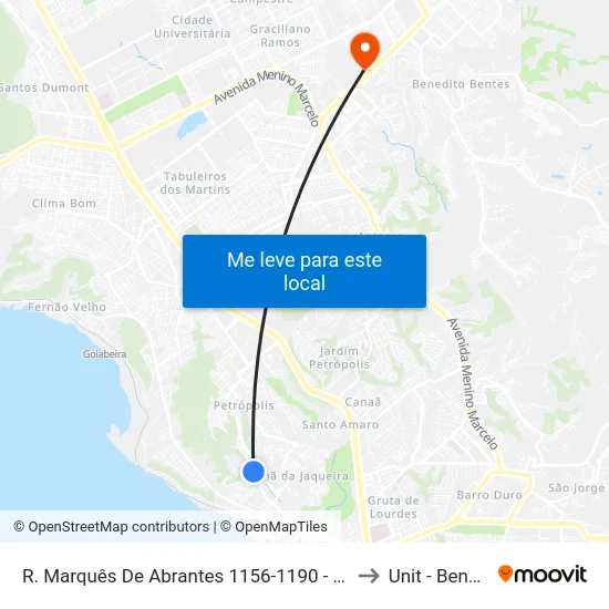 R. Marquês De Abrantes 1156-1190 - Chã Da Jaqueira Maceió - Al Brasil to Unit - Benedito Bentes map