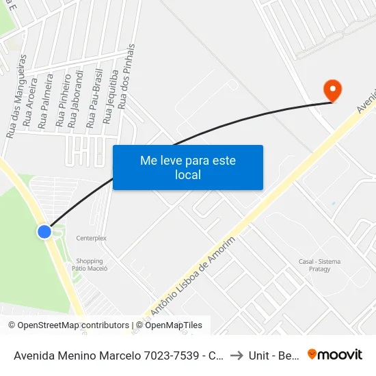 Avenida Menino Marcelo 7023-7539 - Cidade Universitária Maceió - Al 57073-470 Brasil to Unit - Benedito Bentes map