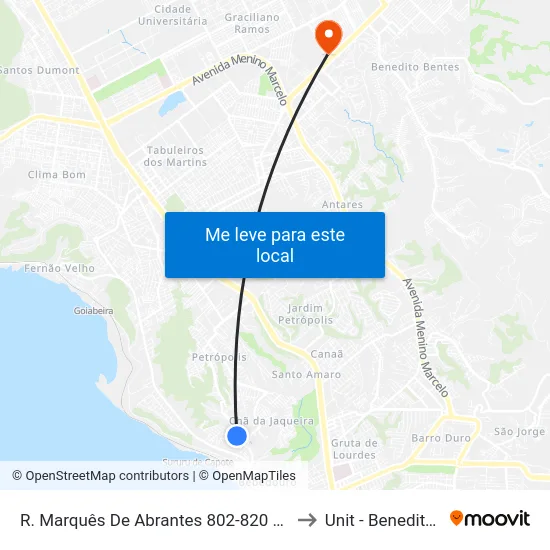 R. Marquês De Abrantes 802-820 Maceió - Al Brasil to Unit - Benedito Bentes map