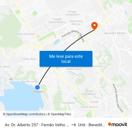 Av. Dr. Alberto 257 - Fernão Velho Maceió - Al Brasil to Unit - Benedito Bentes map