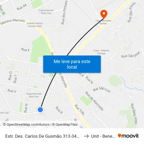 Estr. Des. Carlos De Gusmão 313-341 - Santa Lúcia Maceió - Al Brazil to Unit - Benedito Bentes map