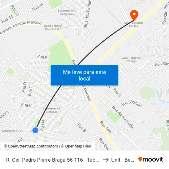 R. Cel. Pedro Pierre Braga 56-116 - Tabuleiro Do Martins Maceió - Al 57081-150 Brazil to Unit - Benedito Bentes map