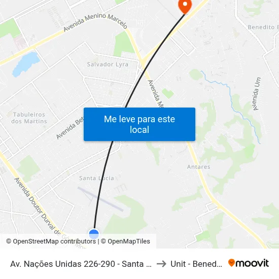 Av. Nações Unidas 226-290 - Santa Lúcia Maceió - Al Brasil to Unit - Benedito Bentes map