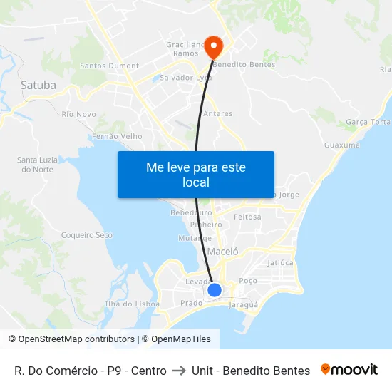 R. Do Comércio - P9 - Centro to Unit - Benedito Bentes map