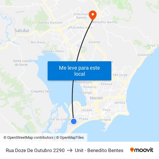 Rua Doze De Outubro 2290 to Unit - Benedito Bentes map