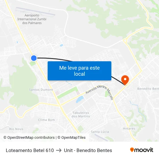 Loteamento Betel 610 to Unit - Benedito Bentes map