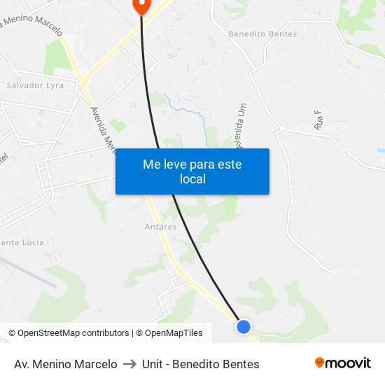 Av. Menino Marcelo to Unit - Benedito Bentes map