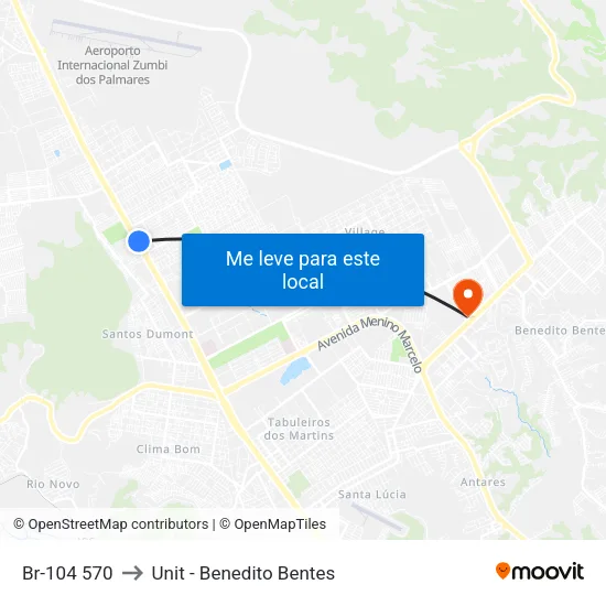 Br-104 570 to Unit - Benedito Bentes map