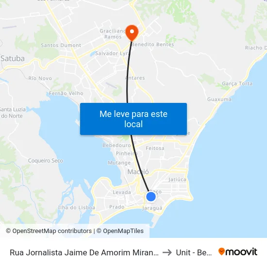 Rua Jornalista Jaime De Amorim Miranda 68-142 - Poço Maceió - Al 57025-610 Brasil to Unit - Benedito Bentes map