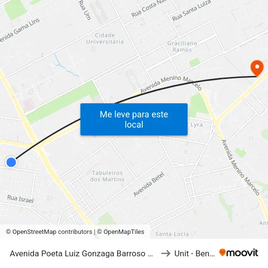 Avenida Poeta Luiz Gonzaga Barroso Clima Bom Maceió - Alagoas 57075 Brasil to Unit - Benedito Bentes map