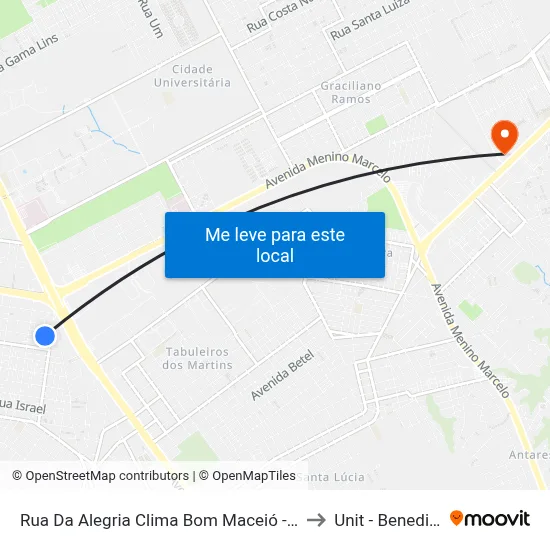 Rua Da Alegria Clima Bom Maceió - Alagoas 57075 Brasil to Unit - Benedito Bentes map