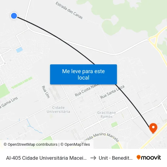 Al-405 Cidade Universitária Maceió - Alagoas Brasil to Unit - Benedito Bentes map