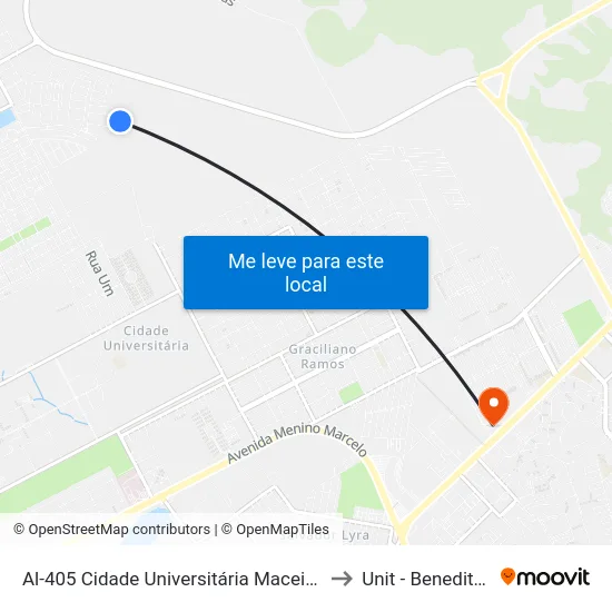 Al-405 Cidade Universitária Maceió - Alagoas Brasil to Unit - Benedito Bentes map
