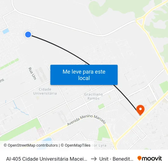 Al-405 Cidade Universitária Maceió - Alagoas Brasil to Unit - Benedito Bentes map