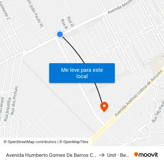 Avenida Humberto Gomes De Barros Cidade Universitária Maceió - Alagoas Brasil to Unit - Benedito Bentes map