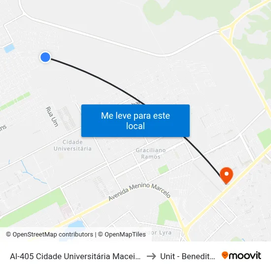 Al-405 Cidade Universitária Maceió - Alagoas Brasil to Unit - Benedito Bentes map
