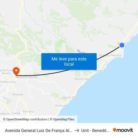 Avenida General Luiz De França Albuquerque 1138 to Unit - Benedito Bentes map