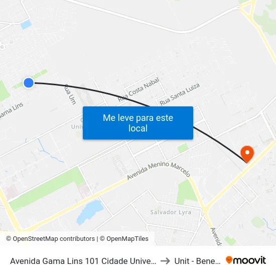 Avenida Gama Lins 101 Cidade Universitária Maceió - Alagoas Brasil to Unit - Benedito Bentes map