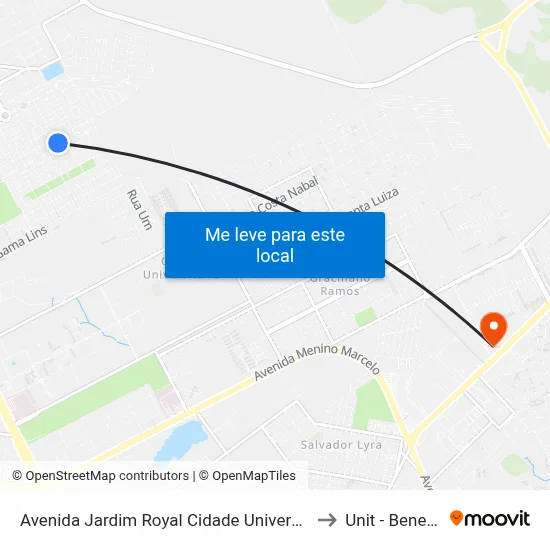 Avenida Jardim Royal Cidade Universitária Maceió - Alagoas Brasil to Unit - Benedito Bentes map
