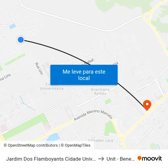 Jardim Dos Flamboyants Cidade Universitária Maceió - Alagoas Brasil to Unit - Benedito Bentes map