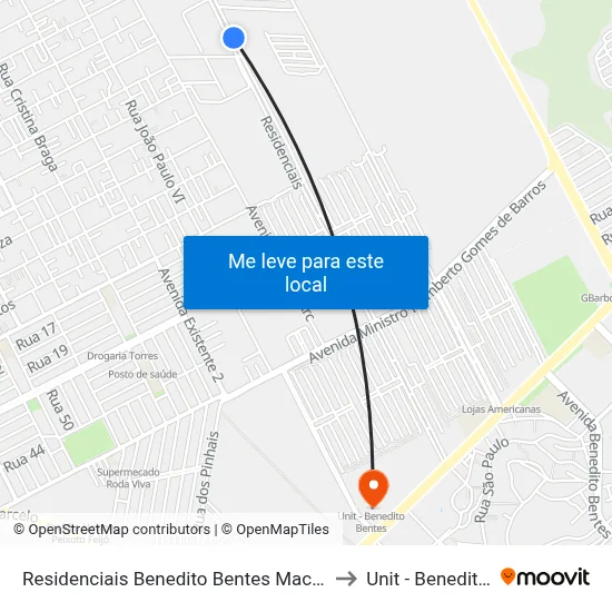 Residenciais Benedito Bentes Maceió - Alagoas Brasil to Unit - Benedito Bentes map
