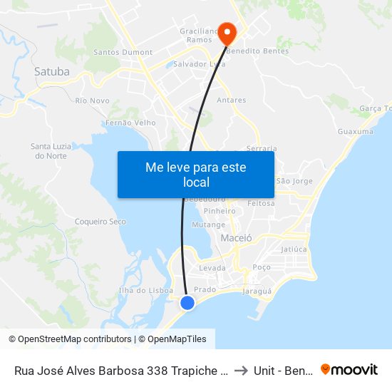 Rua José Alves Barbosa 338 Trapiche Da Barra Maceió - Alagoas 57001 Brasil to Unit - Benedito Bentes map