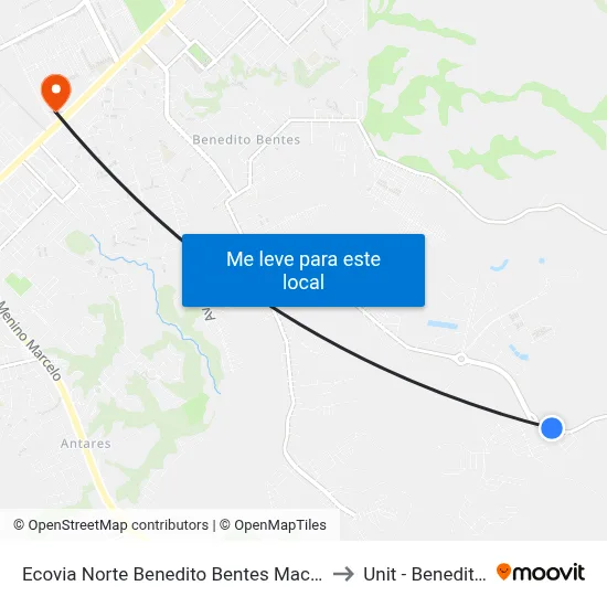 Ecovia Norte Benedito Bentes Maceió - Alagoas Brasil to Unit - Benedito Bentes map