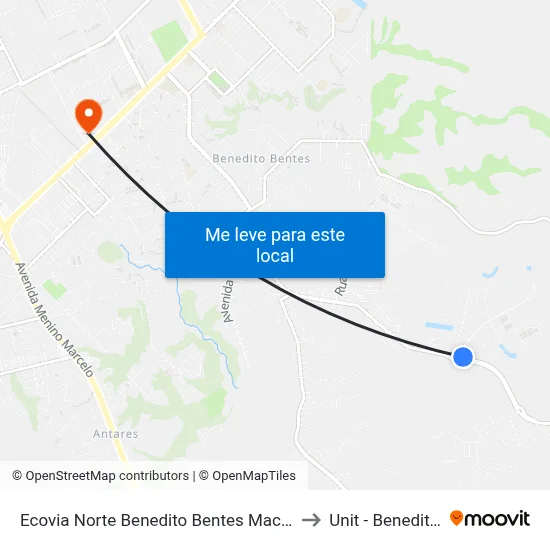 Ecovia Norte Benedito Bentes Maceió - Alagoas Brasil to Unit - Benedito Bentes map
