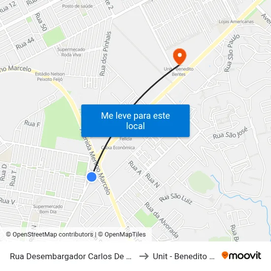 Rua Desembargador Carlos De Gusmão 1a to Unit - Benedito Bentes map
