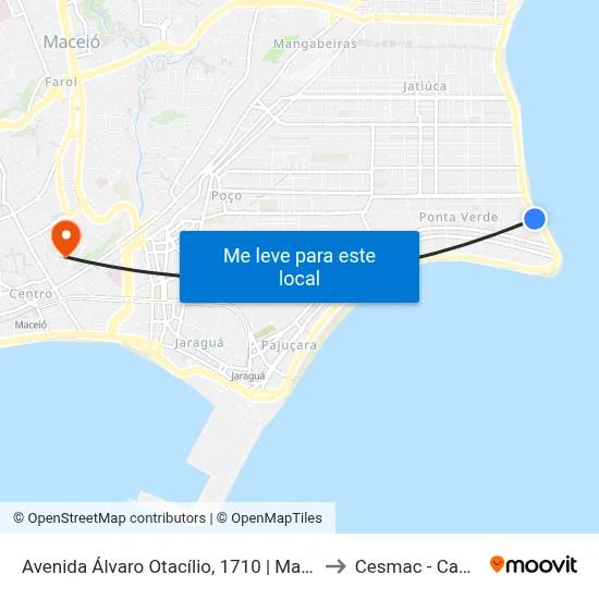 Avenida Álvaro Otacílio, 1710 | Maceió Mar Hotel to Cesmac - Campus IV map