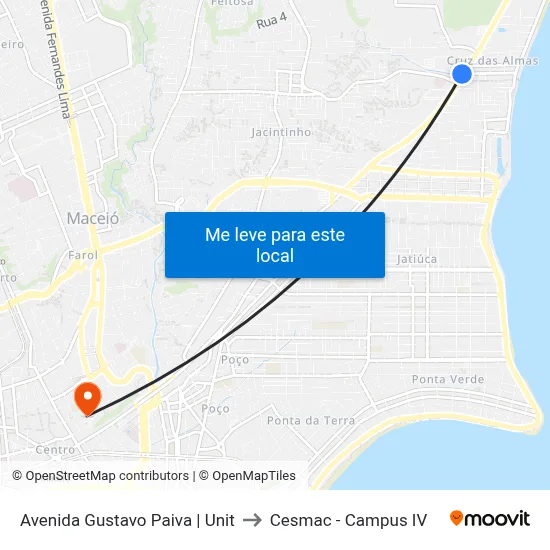 Avenida Gustavo Paiva | Unit to Cesmac - Campus IV map