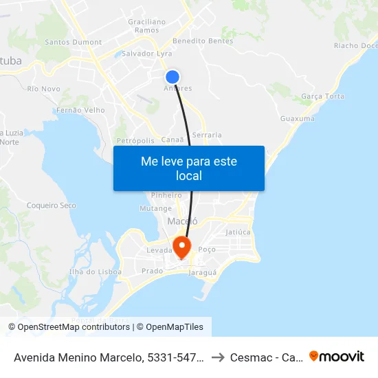 Avenida Menino Marcelo, 5331-5471 | Posto Jacutinga to Cesmac - Campus IV map