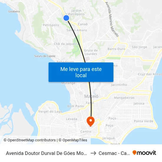Avenida Doutor Durval De Góes Monteiro, 125 | Funasa to Cesmac - Campus IV map