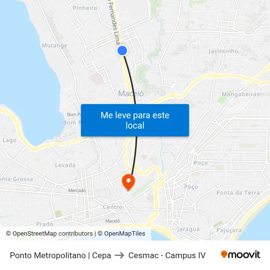 Ponto Metropolitano | Cepa to Cesmac - Campus IV map