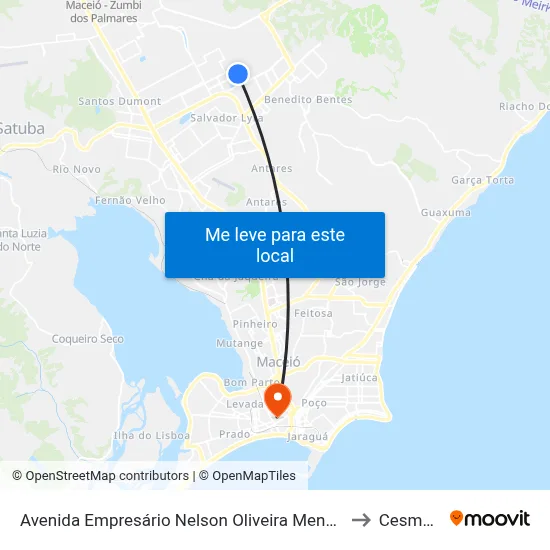 Avenida Empresário Nelson Oliveira Menezes 1200 Cidade Universitária Maceió - Alagoas 57073-000 Brasil to Cesmac - Campus IV map