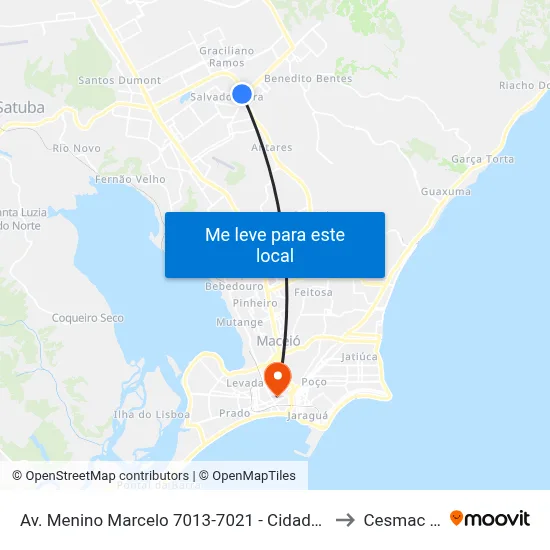 Av. Menino Marcelo 7013-7021 - Cidade Universitária Maceió - Al 57073-470 Brasil to Cesmac - Campus IV map