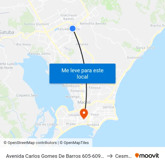 Avenida Carlos Gomes De Barros 605-609 - Tabuleiro Do Martins Maceió - Al 57081-010 República Federativa Do Brasil to Cesmac - Campus IV map