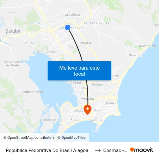 República Federativa Do Brasil Alagoas Maceió Santa Lúcia J?? 1569-1623 to Cesmac - Campus IV map