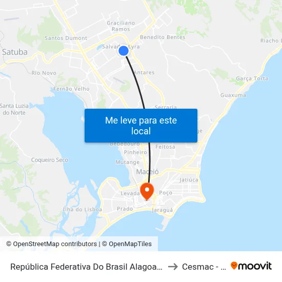 República Federativa Do Brasil Alagoas Maceió Santa Lúcia J?? 533-633 to Cesmac - Campus IV map