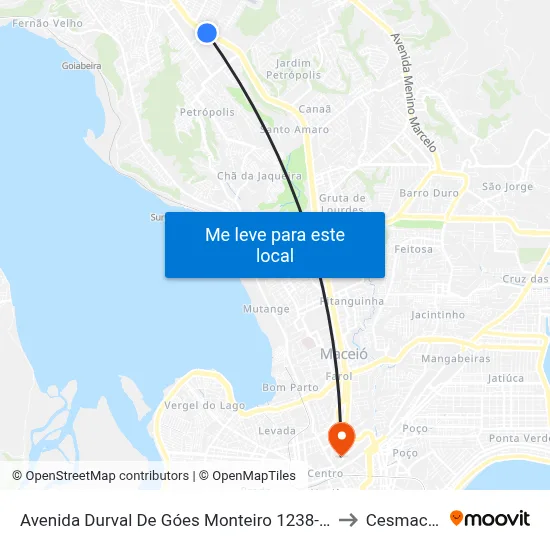 Avenida Durval De Góes Monteiro 1238-1740 - Tabuleiro Do Martins Maceió - Al Brasil to Cesmac - Campus IV map