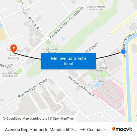 Avenida Dep.Humberto Mendes 609-637 - Centro Maceió - Al Brasil to Cesmac - Campus IV map