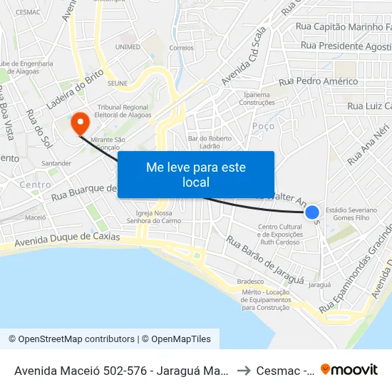 Avenida Maceió 502-576 - Jaraguá Maceió - Al República Federativa Do Brasil to Cesmac - Campus IV map