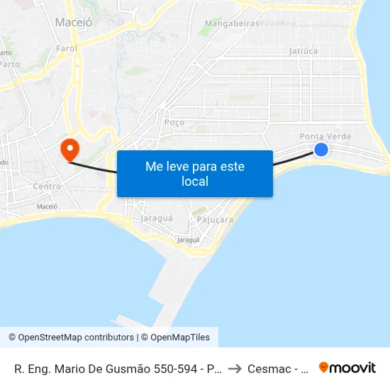 R. Eng. Mario De Gusmão 550-594 - Ponta Verde Maceió - Al Brasil to Cesmac - Campus IV map
