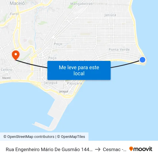 Rua Engenheiro Mário De Gusmão 144 Ponta Verde Maceió - Alagoas Brasil to Cesmac - Campus IV map