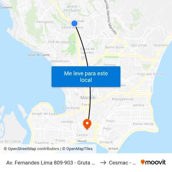 Av. Fernandes Lima 809-903 - Gruta De Lourdes Maceió - Al Brasil to Cesmac - Campus IV map