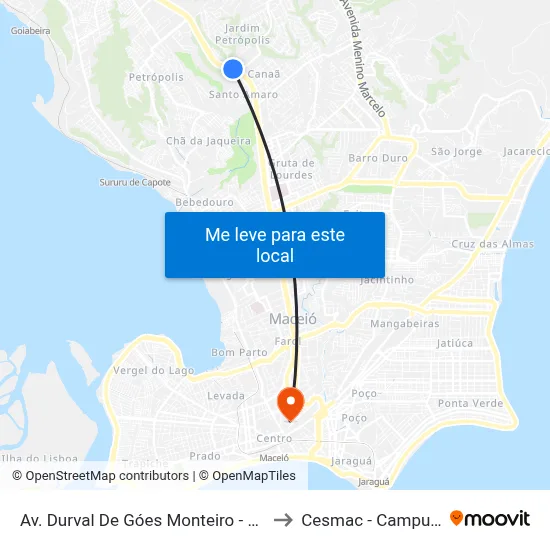 Av. Durval De Góes Monteiro - Havan to Cesmac - Campus IV map